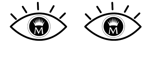 Two Eyes With Crown And Letter M Sticker
