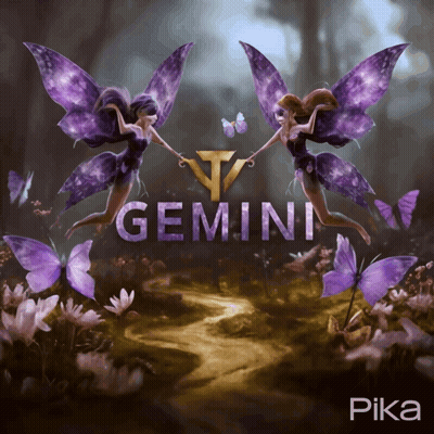 Two Fairies Holding Hands With Gemini GIF