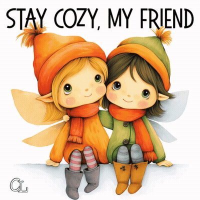 Two Fairy Dolls Stay Cozy My Friend GIF