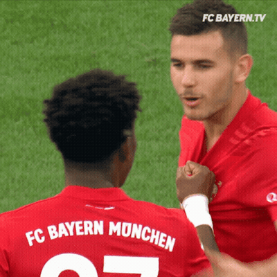 Two FC Bayern München Soccer Players On Field GIF