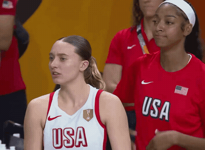 Two Female Basketball Players Wearing Usa Uniforms GIF