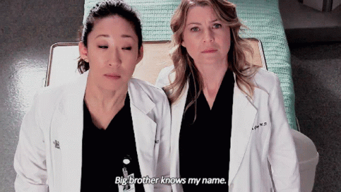 Two Female Doctors One Saying Big Brother Knows My Name GIF