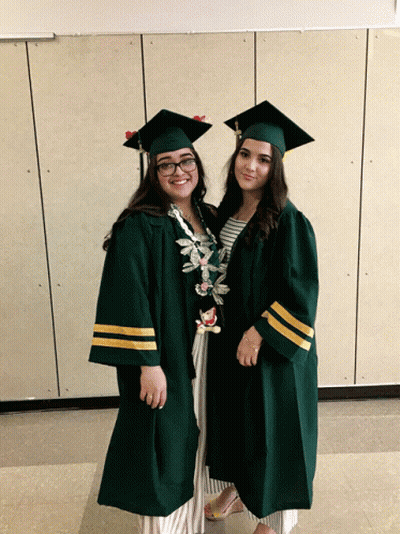 Two Female Graduates Posing GIF