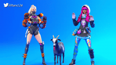 Two Female Video Game Characters With Goat Purx124 GIF