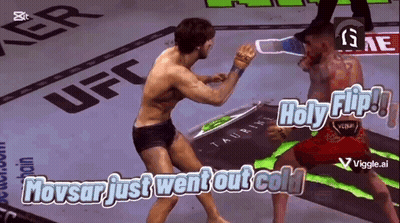 Two Fighters Are Fighting On A Ufc Ring And The Words Holy Flip Are Above Them GIF