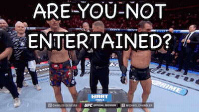 Two Fighters Boxing Ring Are You Not Entertained GIF