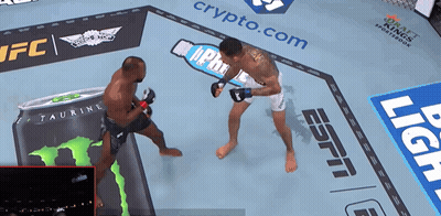 Two Fighters Fighting In Ring With Taurine Can GIF
