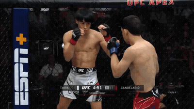 Two Fighters Fighting In UFC Ring Score 4:01 GIF