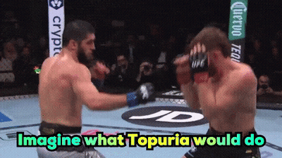 Two Fighters In Ring With Imagine What Topuria Would Do GIF