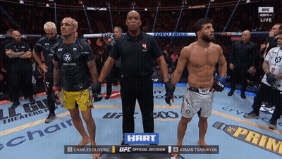 Two Fighters Standing With Heart Sign GIF