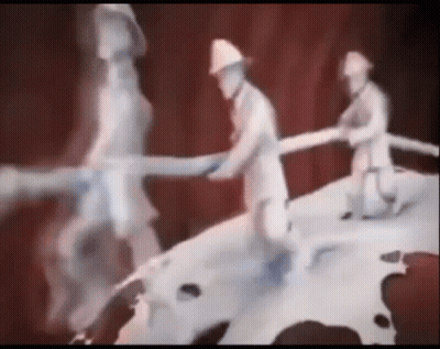 Two Firefighters Holding Hose On Mountain GIF