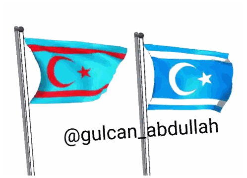Two Flags On Pole With @Gulcan_abdullah Sticker