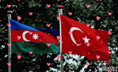 Two Flags With Hearts And Picmix GIF