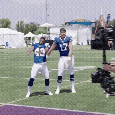 Two Football Players Dancing Number 17 GIF