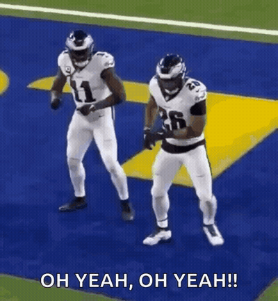 Two Football Players Dancing Oh Yeah Oh Yeah GIF