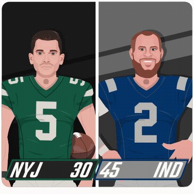 Two Football Players NYJ 30 45 IND 30 45 GIF