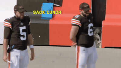 Two Football Players Sack Lunch GIF