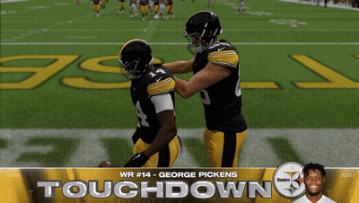 Two Football Players Saying Touchdown 3 GIF