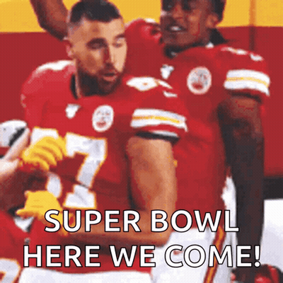 Two Football Players Super Bowl Here We Come GIF