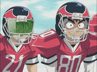 Two Football Players With Number 80 Jerseys GIF