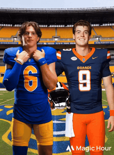 Two Football Players With Numbers 6 And 9 GIF