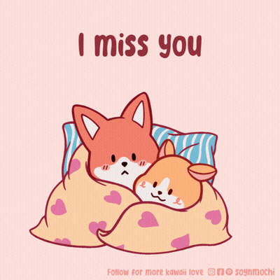 Two Foxes Hugging Saying I Miss You GIF