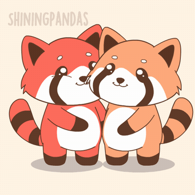 Two Foxes Hugging Shiningpandas GIF