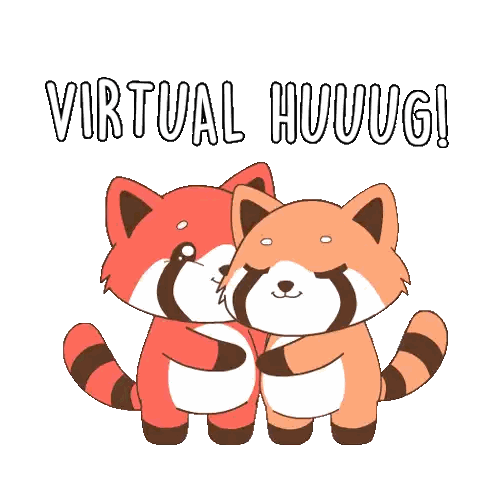 Dos zorros abrazándose Virtual Huugg Sticker
