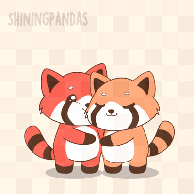 Two Foxes Hugging With Shiningpandas GIF