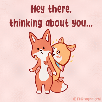 Two Foxes Saying Hey There GIF