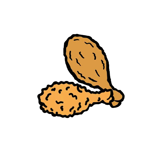 Two Fried Chicken Legs Sticker