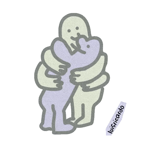 Two Ghosts Hugging With Lusicardo Name Sticker