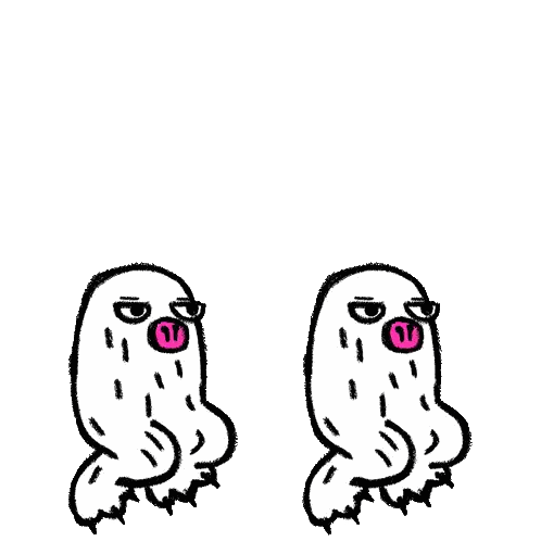 Two Ghosts With Pink Noses Sticker