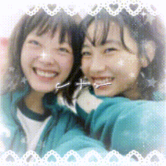 Two Girls Are Posing For A Picture And One Of Them Has A Cross In Her Nose GIF