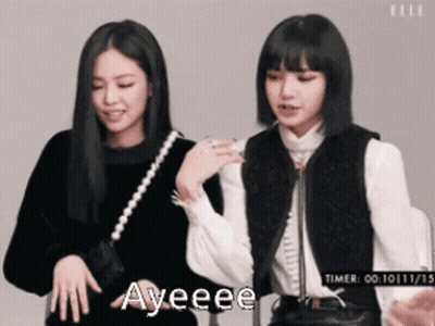 Two Girls Are Standing Next To Each Other And One Of Them Says Ayeee GIF