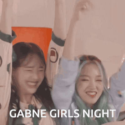 Two Girls Arms Up Gabne Girls Night GIF