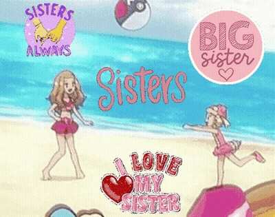 Two Girls Beach Sisters Always Big Sister GIF
