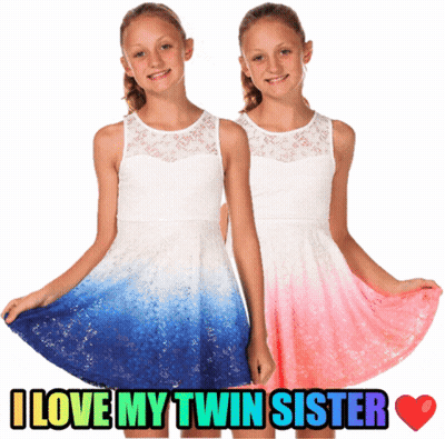 Two Girls Dresses I Love My Twin Sister GIF