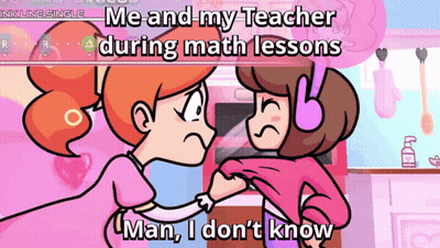 Two Girls Fighting Me And My Teacher During Math Lessons GIF