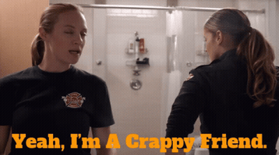 Two Girls In Blue Dresses In Hallway GIF