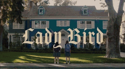 Two Girls In Front Of Lady Bird House GIF