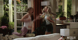 Two Girls Jumping Up And Down GIF