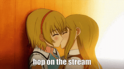 Two Girls Kissing Hop On The Stream GIF