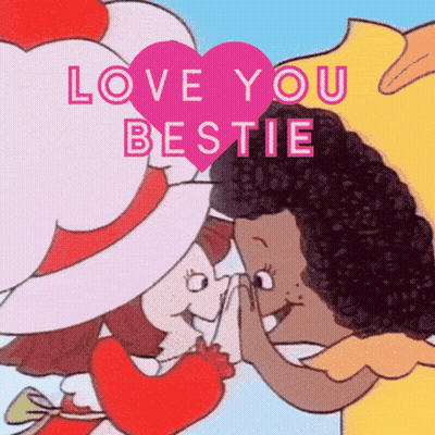Two Girls Kissing Love You Bestie GIF
