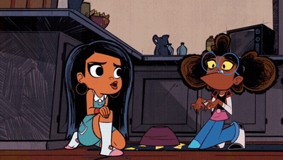Two Girls Looking at Each Other