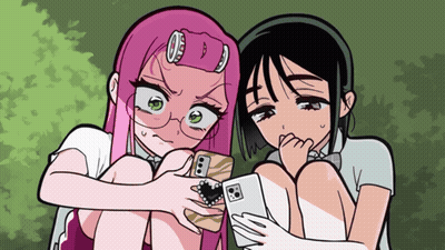 Two Girls Looking At Phone GIF