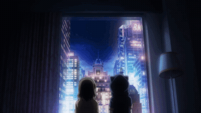 Two Girls Looking Out Window With Ram Sign GIF