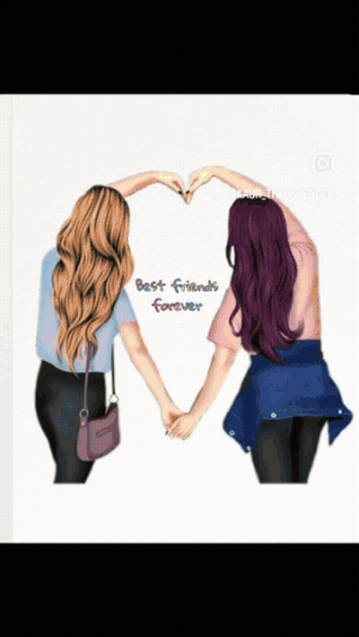 Two Girls Making Heart Shape GIF