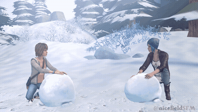 Two Girls Making Snowballs #Nicebeldsfm GIF
