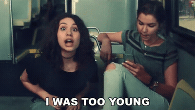 Two Girls On Bus Saying I Was Too Young GIF